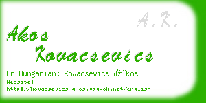 akos kovacsevics business card